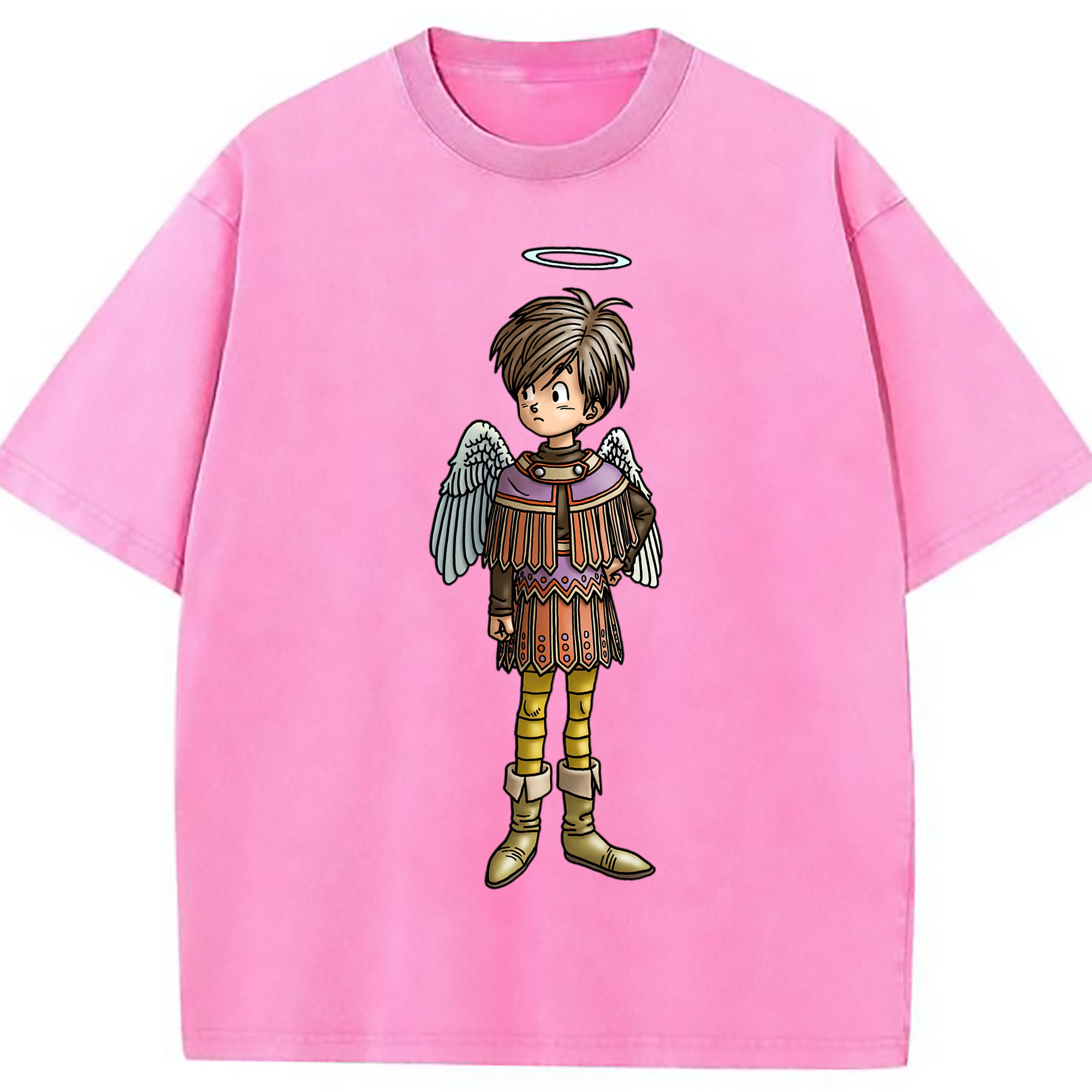 （画像用） ドラゴンクエスト Doragon Kuesuto Dragon Quest 綿100% ヴィンテージ風 半袖Tシャツ（フロントプリント）